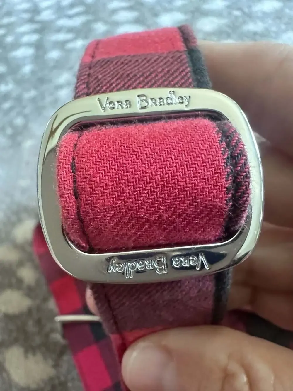 Vera Bradley Red And Black Buffalo Check Quilted Crossbody Bag 7”x10”W